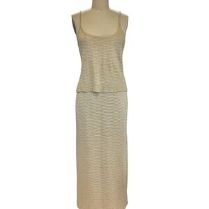 St. John Knit Skirt Set Sz 8 - Soft Gold